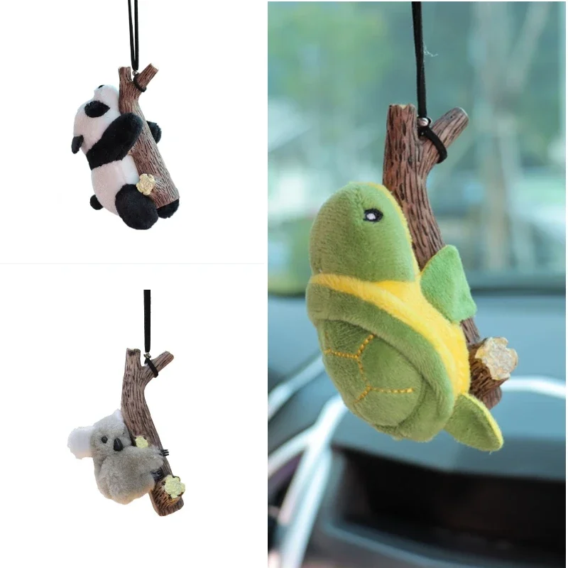 Car Accessories Mirror Hanging - 1Pc Cute Cartoon Turtle Panda Plush