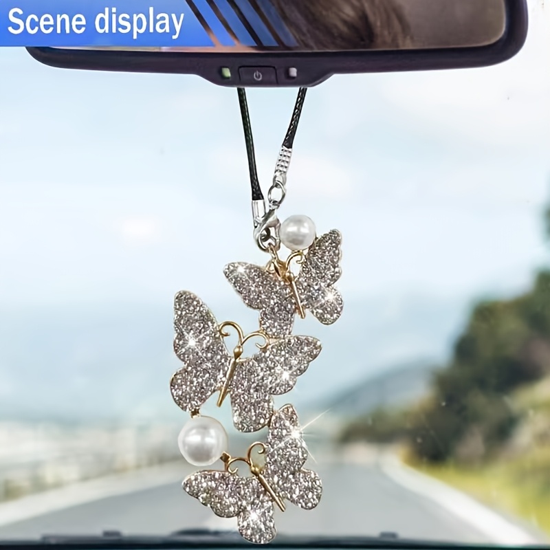 Car Accessories Mirror Hanging - Butterfly Car Hanging Pendant Decoration Ornaments