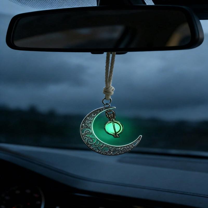 Luminous Hollow Crescent Moon  - Car Accessories Mirror Hanging review and price