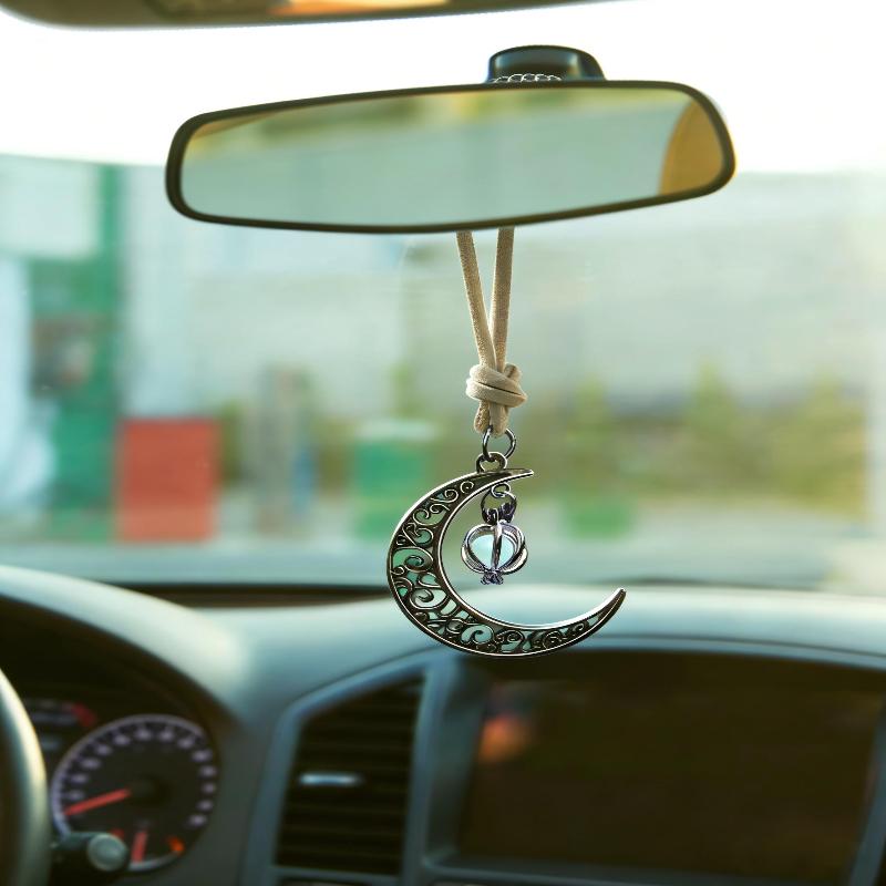 Luminous Hollow Crescent Moon  - Car Accessories Mirror Hanging review and price