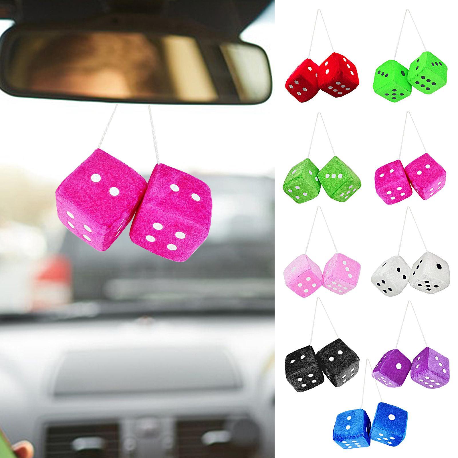 Car Pendant Colorful Plush Dic - Car Accessories Mirror Hanging review and price