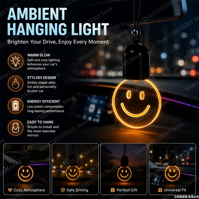 1Pcs Perfect Gift Cute Smiley  - Car Accessories Mirror Hanging review and price