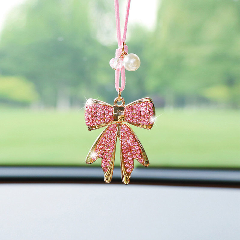 Fashion Diamond-Encrusted Bowt - Car Accessories Mirror Hanging review and price
